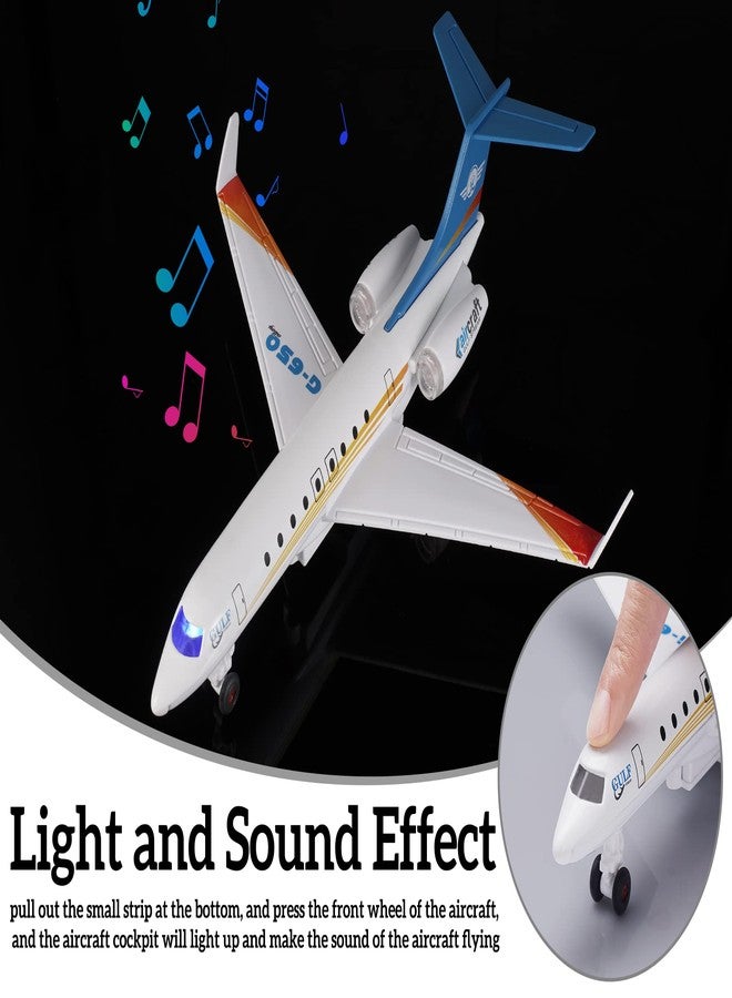 Crelloci Plane Toy Single Airlines Die-Cast G650 Model Airplane Alloy Metal Aircraft Toys Pull Back Business Jet Planes with Lights and Sounds for Kids Boys Girls with Display Rack - Image 3